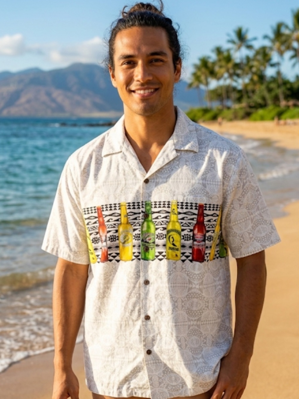Beer Bartender Colorful Patterned Men's Shirt